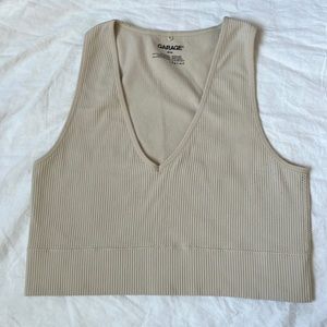 adorable beige garage tank top